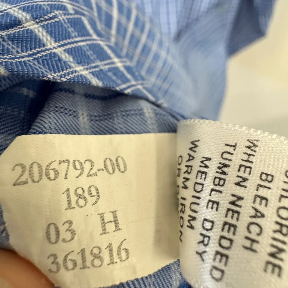 Banana Republic Mens XL Blue Plaid Button Down Shirt 100% Cotton 206792-00